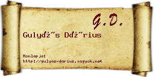 Gulyás Dárius névjegykártya